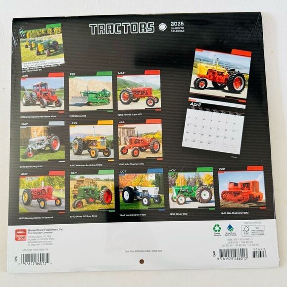 Browntrout Vintage Tractors 2025 12 x 12 Wall Calendar - Picture 2 of 2